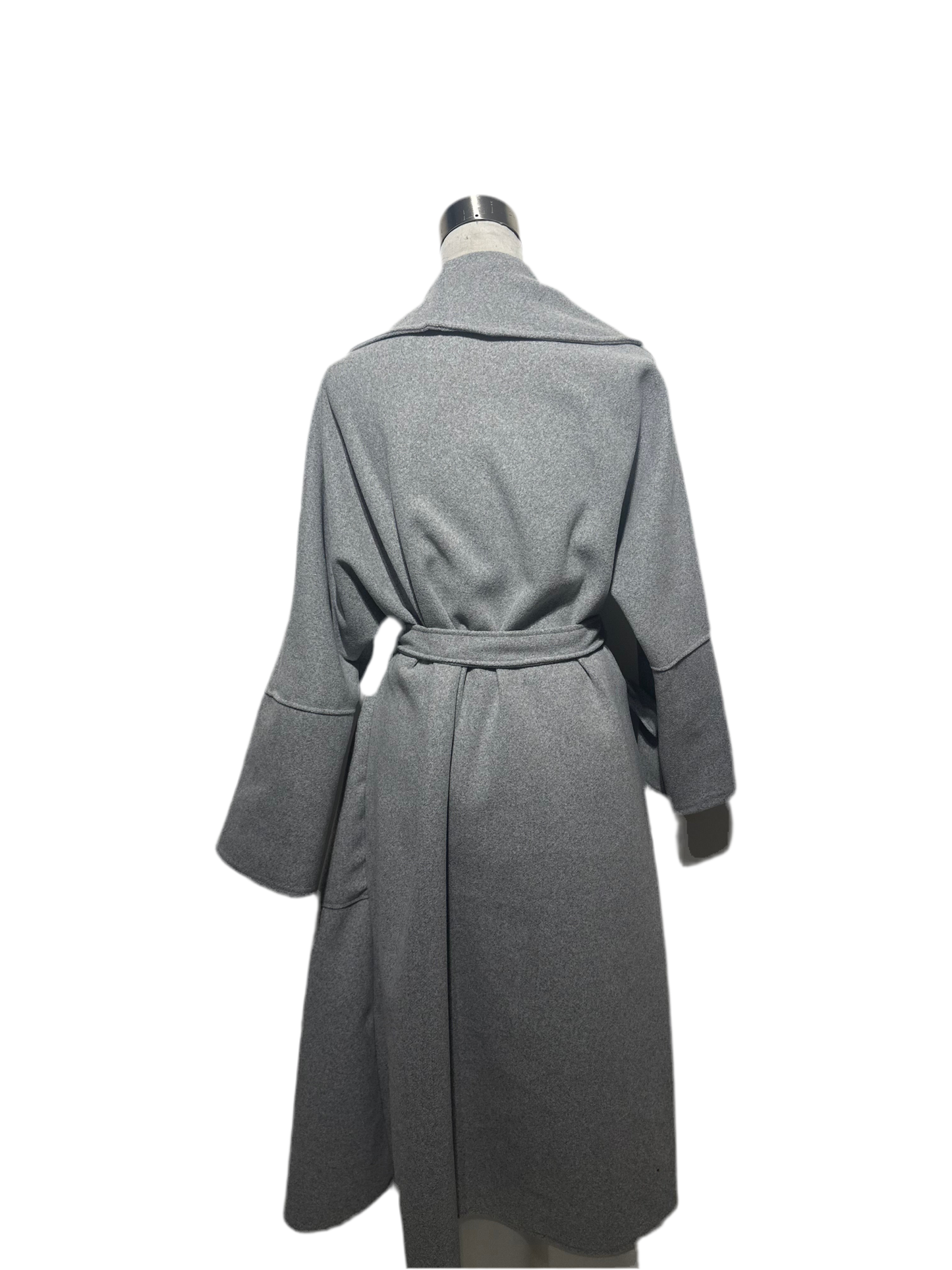 Manteau long en laine gris