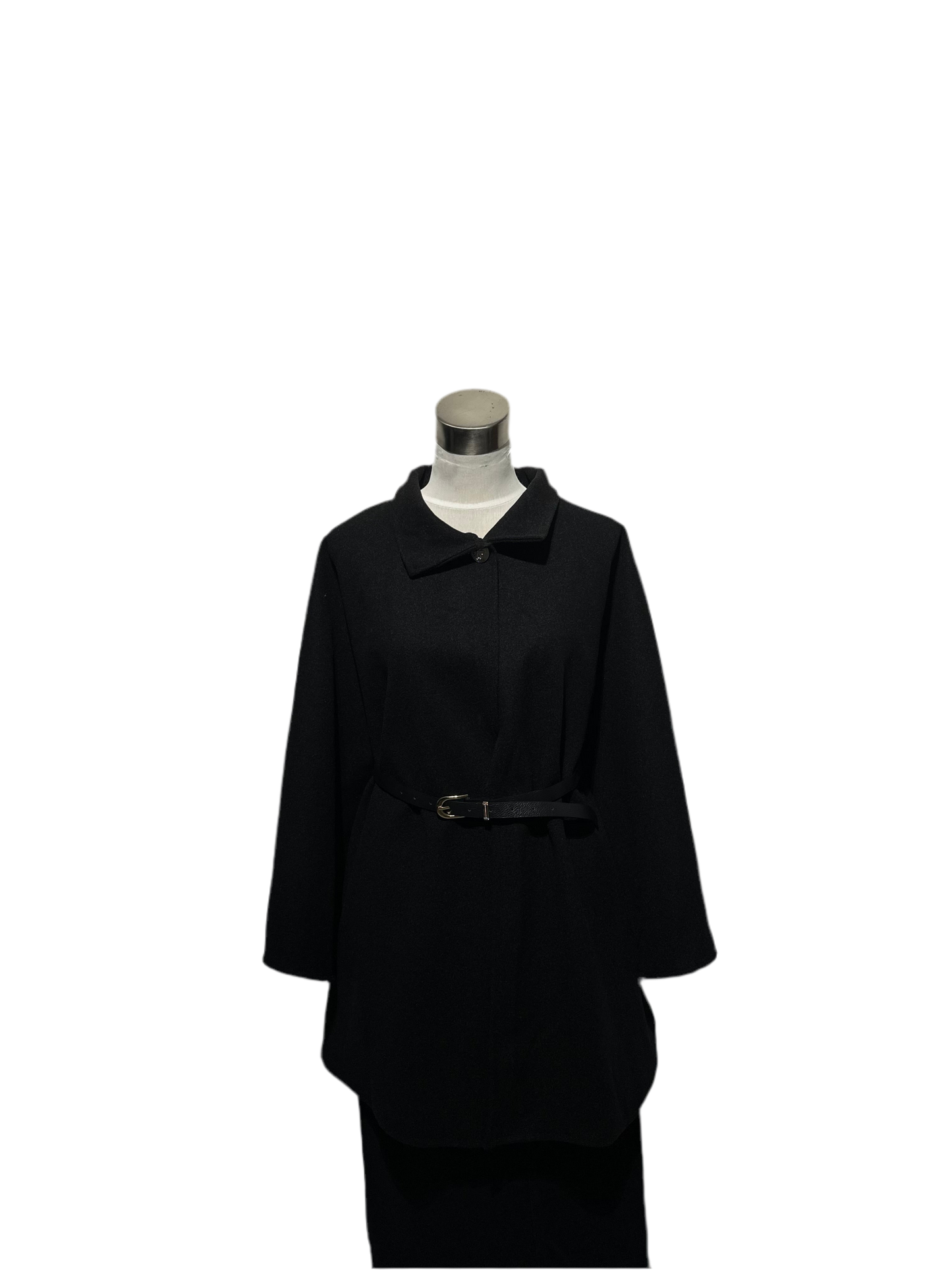 Veste cape avec ceinture noir