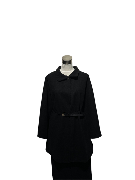 Veste cape avec ceinture noir