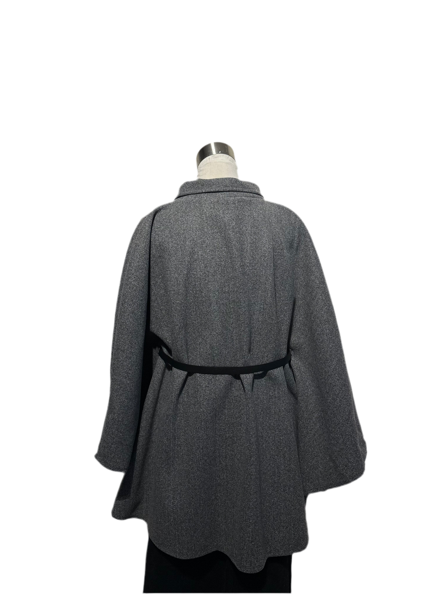 Veste cape avec ceinture gris