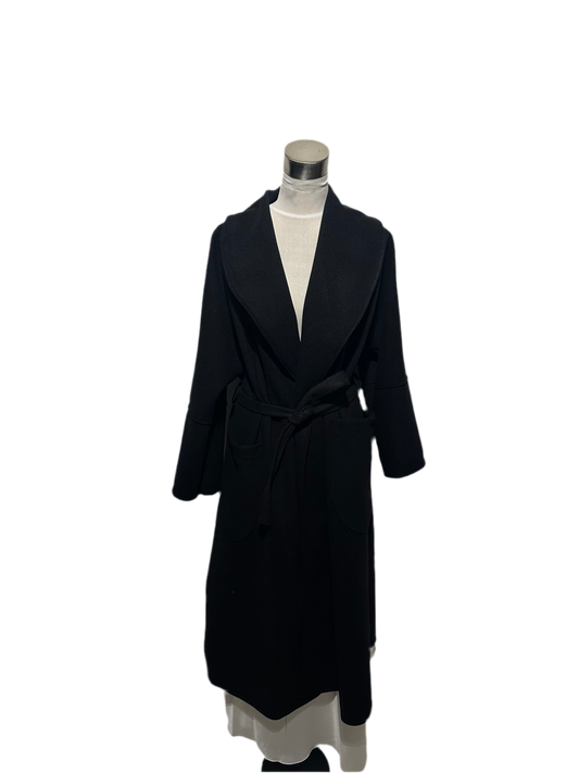 Manteau long en laine noir